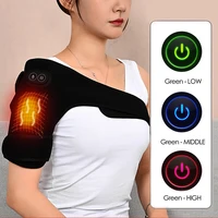 USB Electric Shoulder Brace Heated Knee Massager Vibration Massage Black Support Strap with Adjustable Three Levels of Heating 2