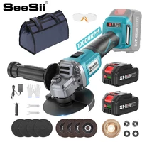 SEESII 21V Brushless Angle Grinder 125mm Cordless Cutting Polishing Machine Electric Li-ion Power Tools for Makita 18v Battery 1