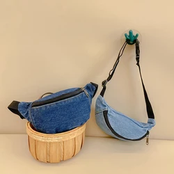 Fashion Cool Baby Boys Chest Bags Portable Cute Kids Girls Waist Bag Handbags Denim Children Shoulder Crossbody Bag