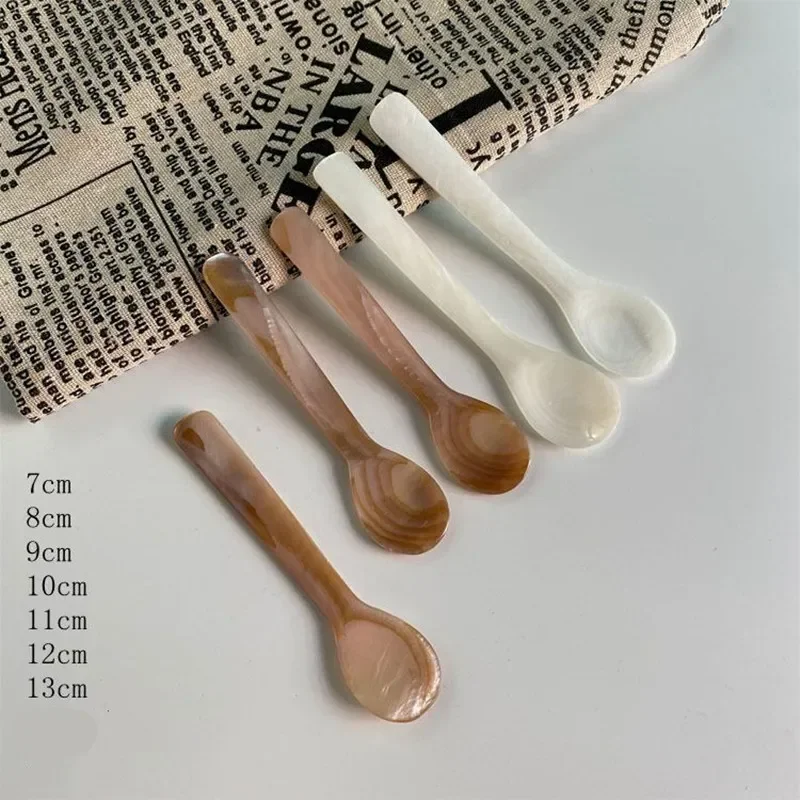 Description Picture 6 of item9-13CM Natural Shell Ice Spoon Cream Coffee Caviar Spoon Mother of Pearl Seashells Stirring Spoons Teaspoon Crafts dessert coffe