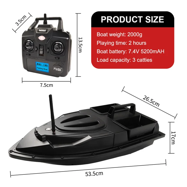 V700 Intelligent RC Bait Boat 500m One Key Return Remote Control Fish Finder Device with Turn Signal Black 6