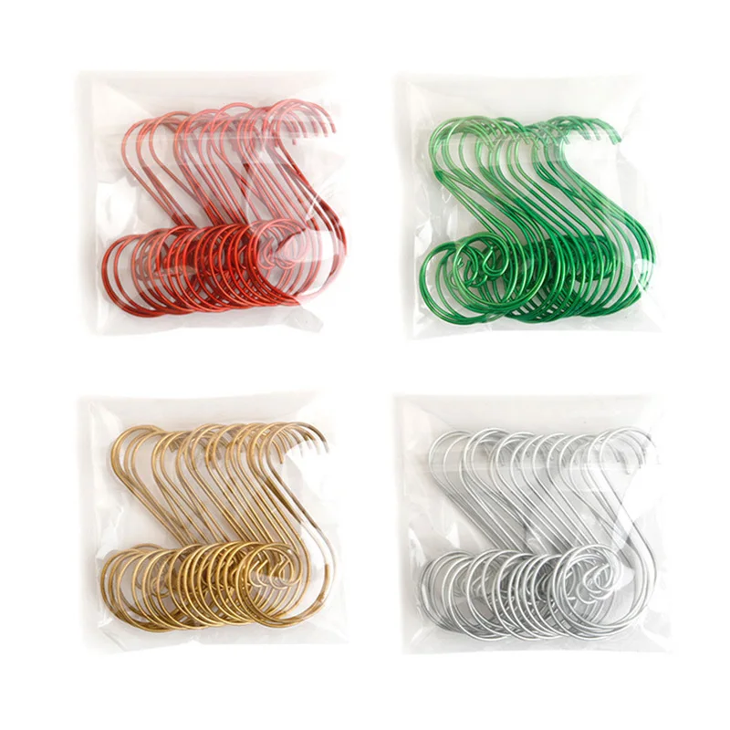 20Pcs Christmas Decorations S Shape Metal Hanging Pendants Hook for Christmas Tree Balls Ornaments Accessories Hooks christmas decorations