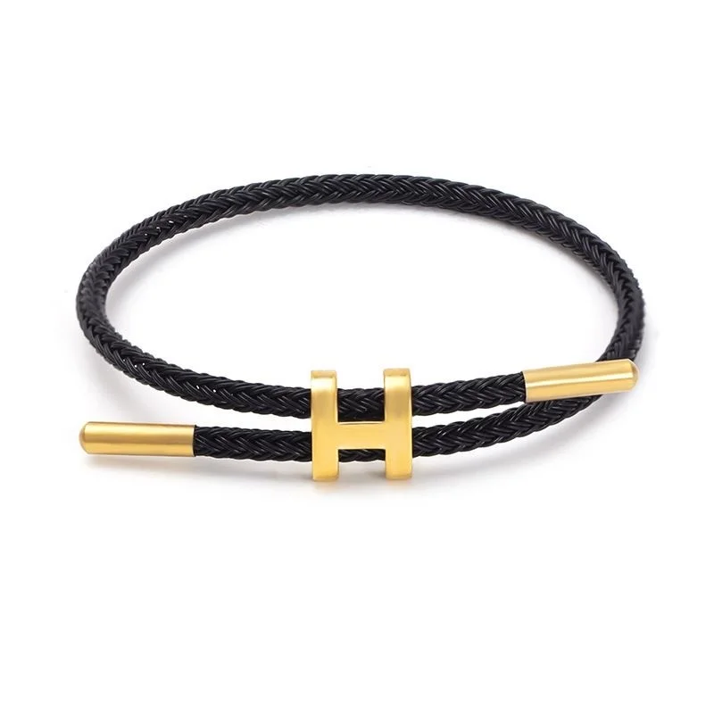 H-Buckle Stainless Steel Rope Bracelet Unisex 4