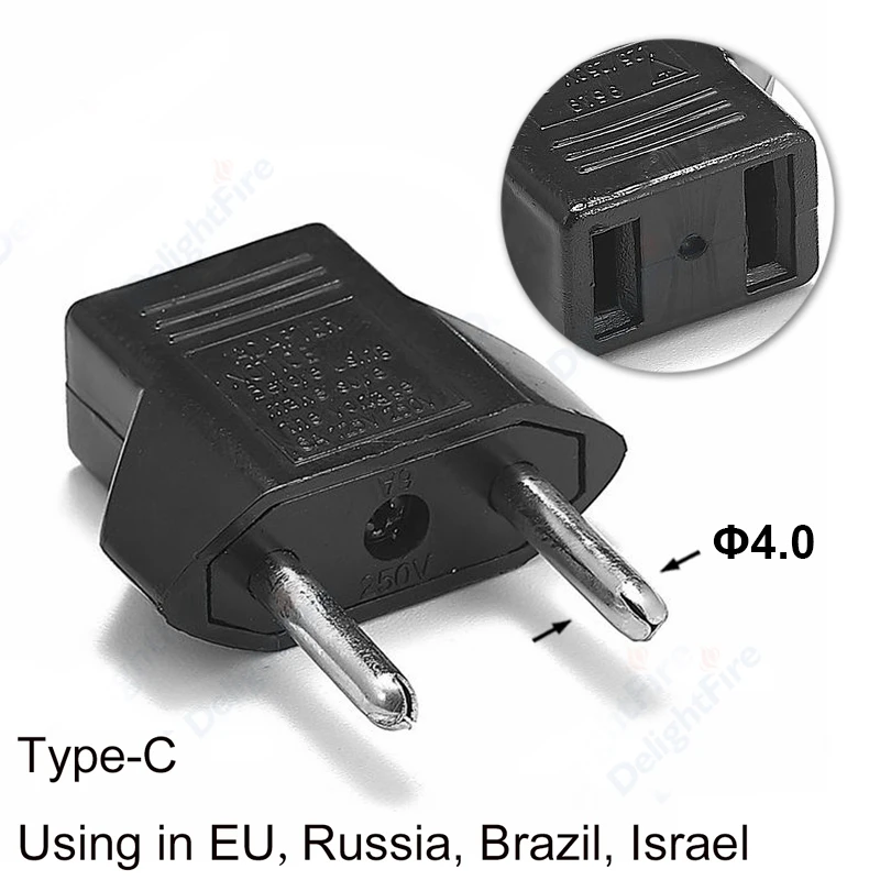 Universal EU Power Conversion Adapter - US to European Plug Type C Travel Socket