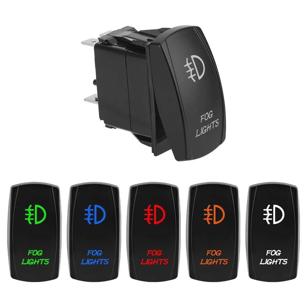 Led Rocker Switch 5 Pin Fog Light Switch Illuminated Onoff Car