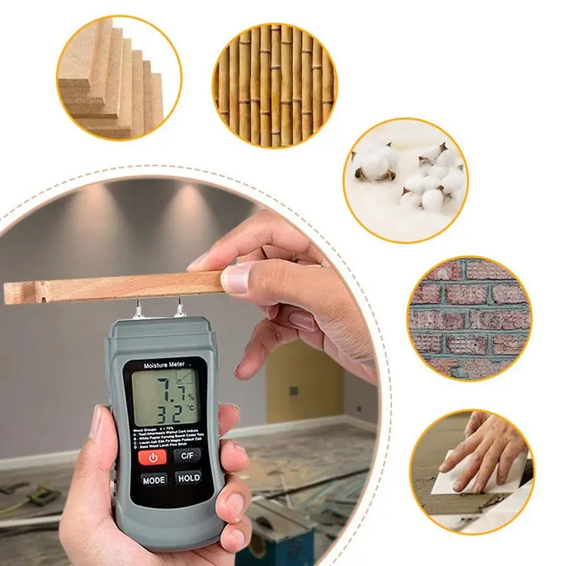 Firewood Moisture Meter Precise Digital Humidity Meter Digital Moisture Portable Temperature Humidity Monitor