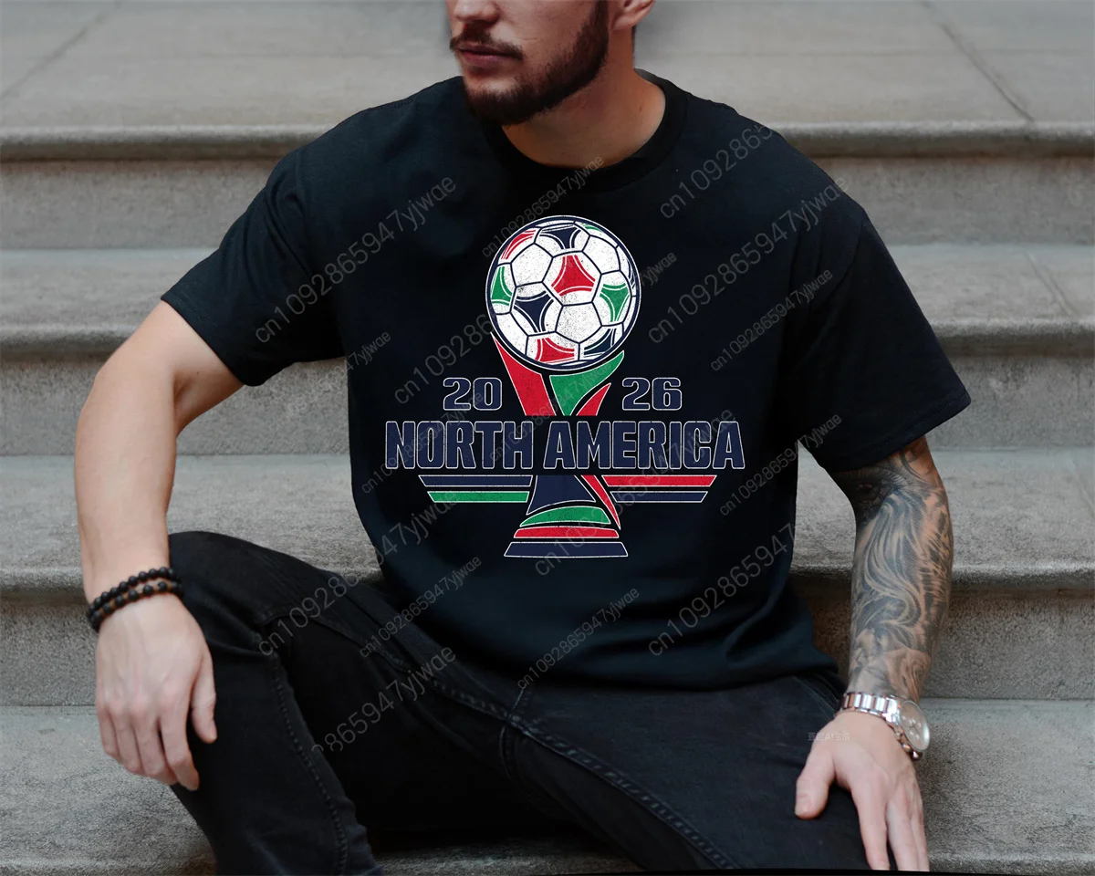 Maglietta America Messico Canada 2026, T-shirt Torneo Mondiale di Calcio Nord America 2026, T-shirt Estiva per Uomo e Donna - immagine 5