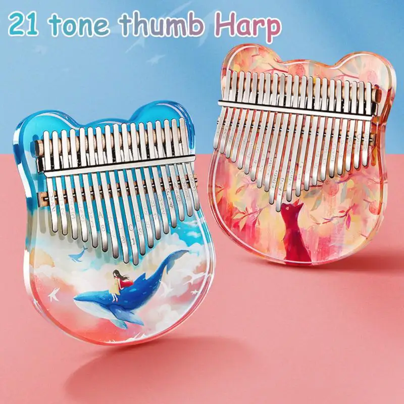

Kalimba Thumb Piano Superior Thumb Organ Uv Color Printing Finger Piano For Kids Kalimba Colorfast Mbira Instrument Acrylic Wood