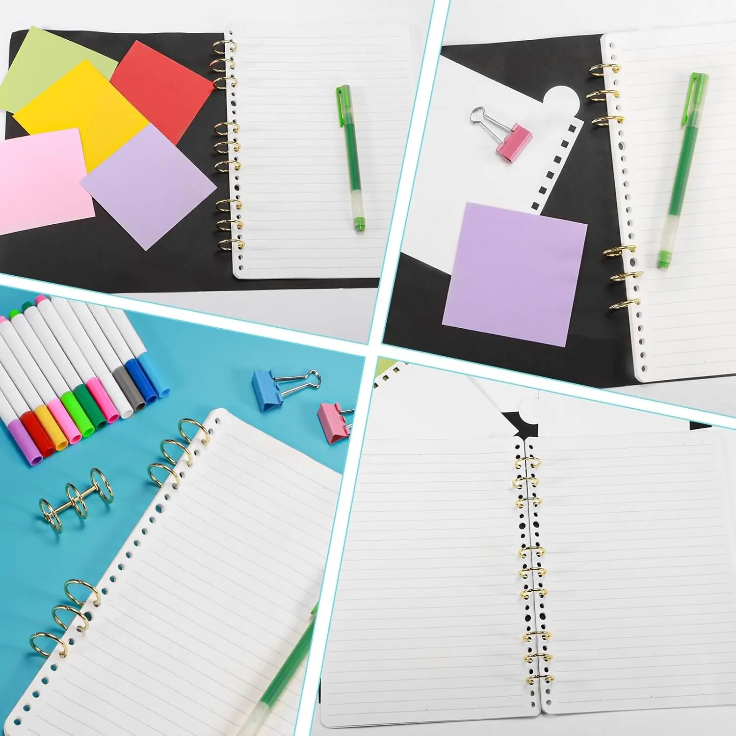 8 Pcs 3-Ring Metal Loose Leaf Binders Book Rings Perfect for DIY Travel Journals, Photo, Document Binding, and Craft Projects - 4