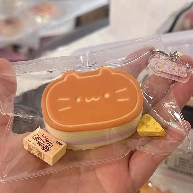 Cute Cat Cheese Cake Silicone Mold Soap Mold Scented Diy Handmade Resin Candle Making Mochi Squishy Toy Mould