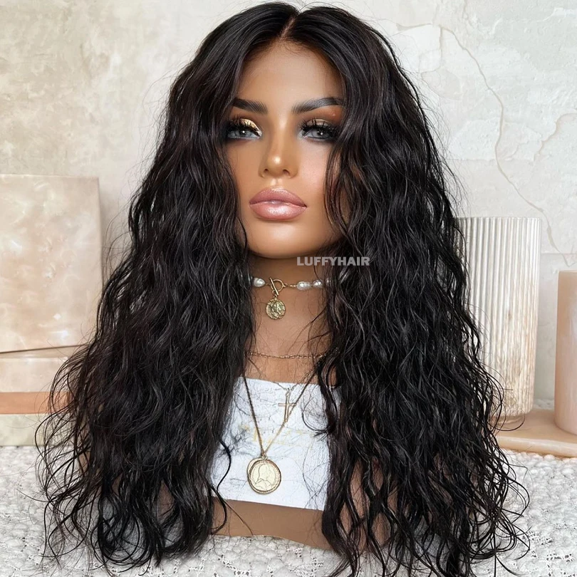 Deep Wave Full Lace Wigs Human Hair Malaysian Curly Full Lace Human Hair Wet Wavy Waterwave Glueless Wig for Women