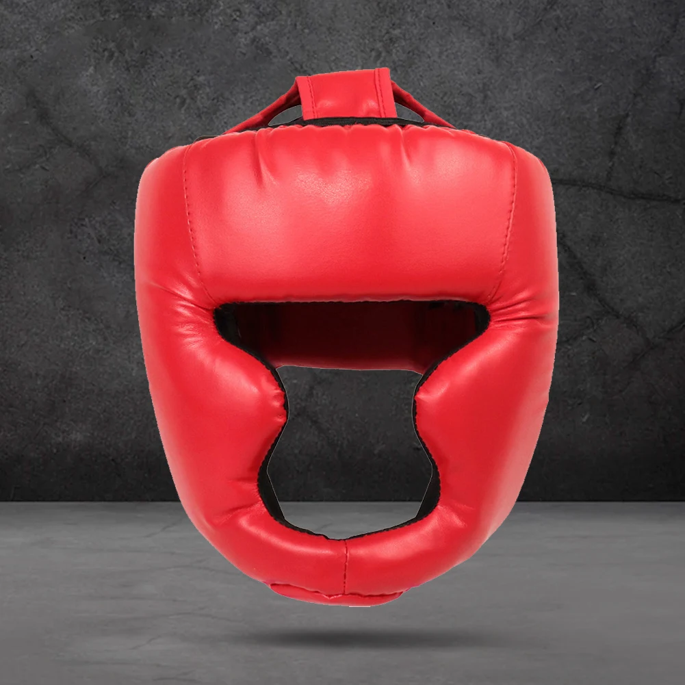 Full-Covered Thickened Boxing Headgear PU Leather Karate Muay Thai Training Head Protector Boxing Protective Gear for Adult Kids 2