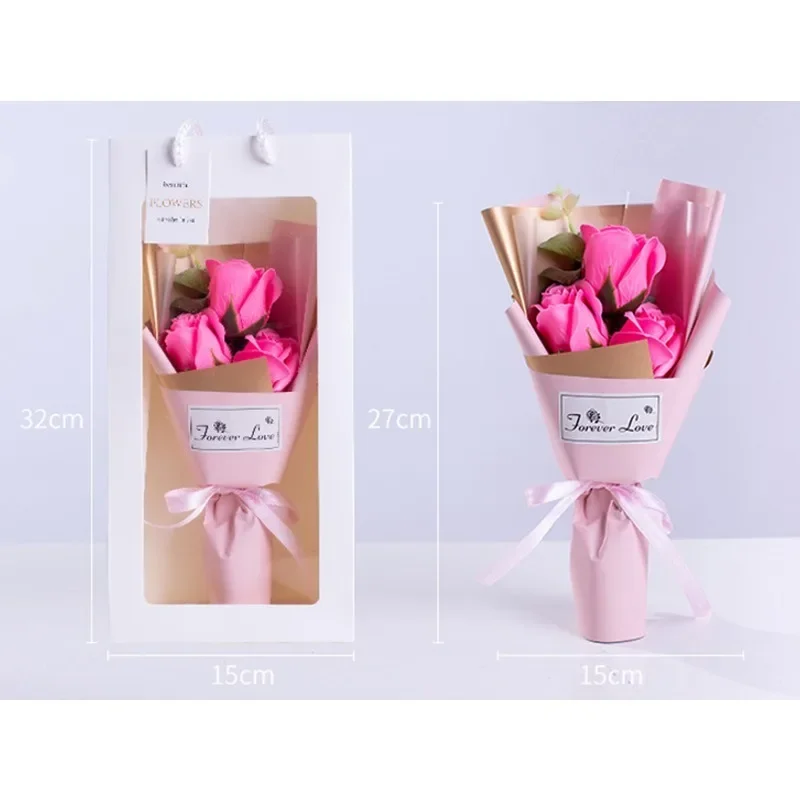 Romantic Artificial Rose Soap Bouquet in Elegant Gift Box Perfect Valentine's Day Decoration  Creative Present for Loved Ones
