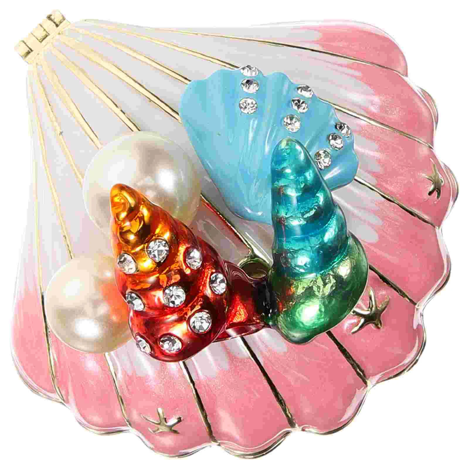 

Shell Storage Box Trinket Seashell Jewelry Case Decorative Accessories Holder Tin Alloy Organizer Store Display