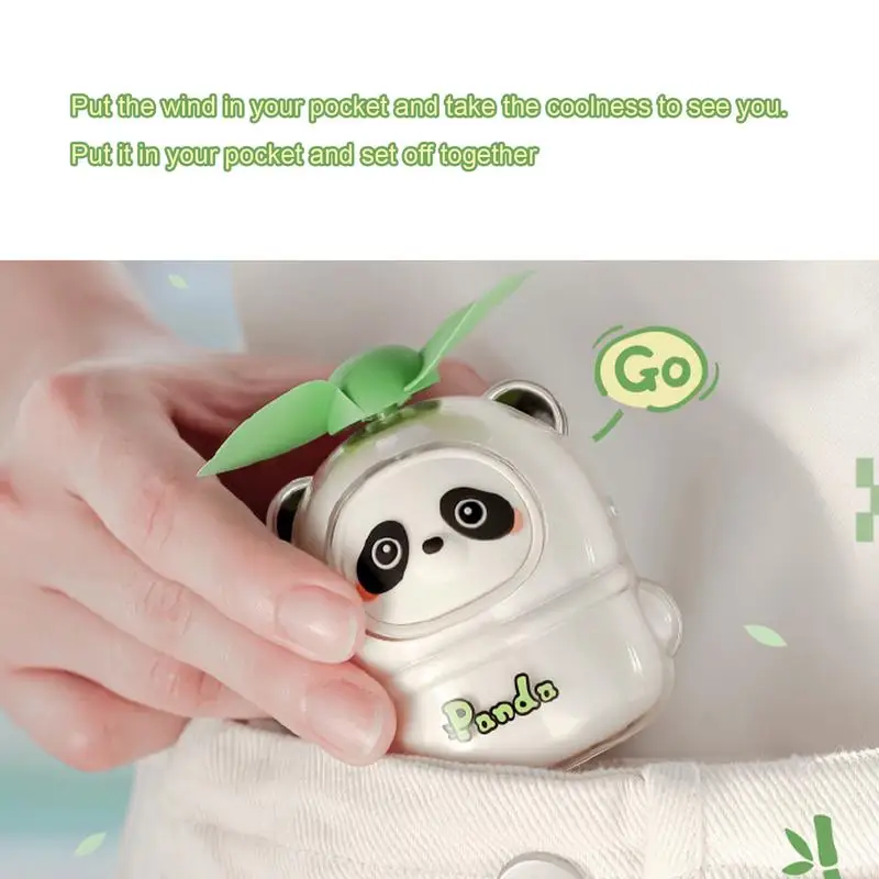 Portable Fan For Travel USB Rechargeable Cartoon Cooling Fans Cute Panda Children Fan Animal Hand Summer Cooling