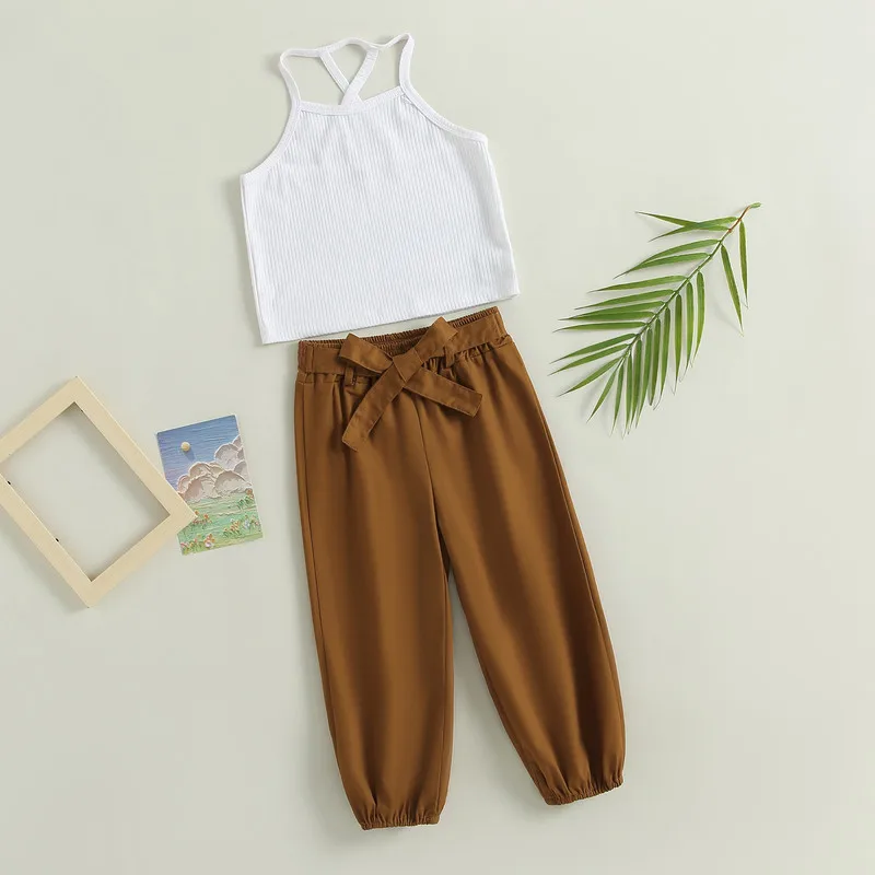 ToddlerGirlPantSets2PcsSummerClothes2023OutfitsSleeveless