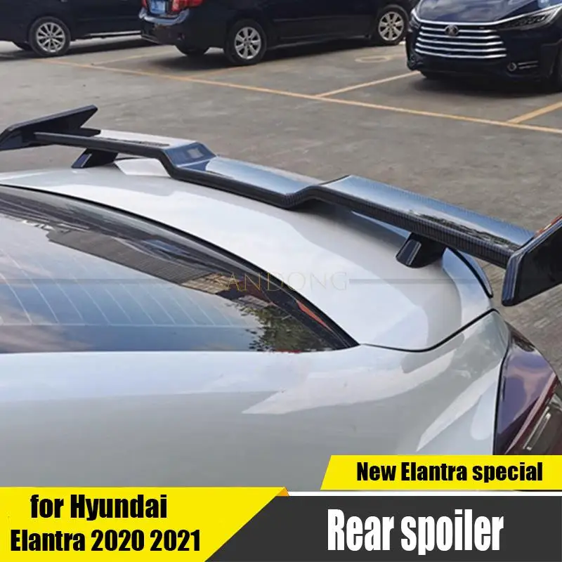 

for Hyundai Elantra Avante CN7 2020 2021 ABS upgrade performance version big tail without perforation exterior rear spoiler