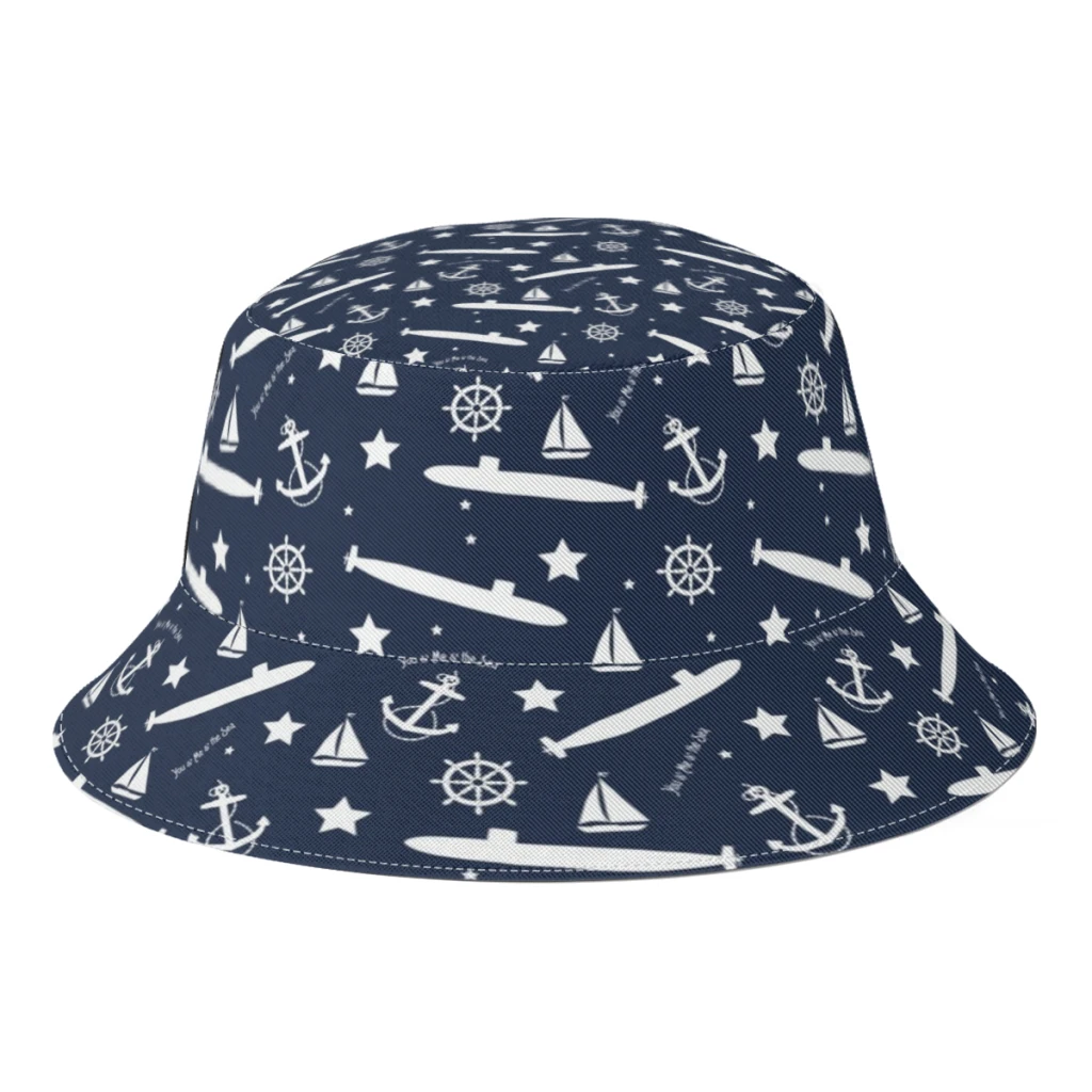 Submarine Navy Nautical Fisherman Hat Boy Girl Novelty Sailing Ships Marine  Ocean Summer Bucket Hat Travel Bob Femme Gorro Gift