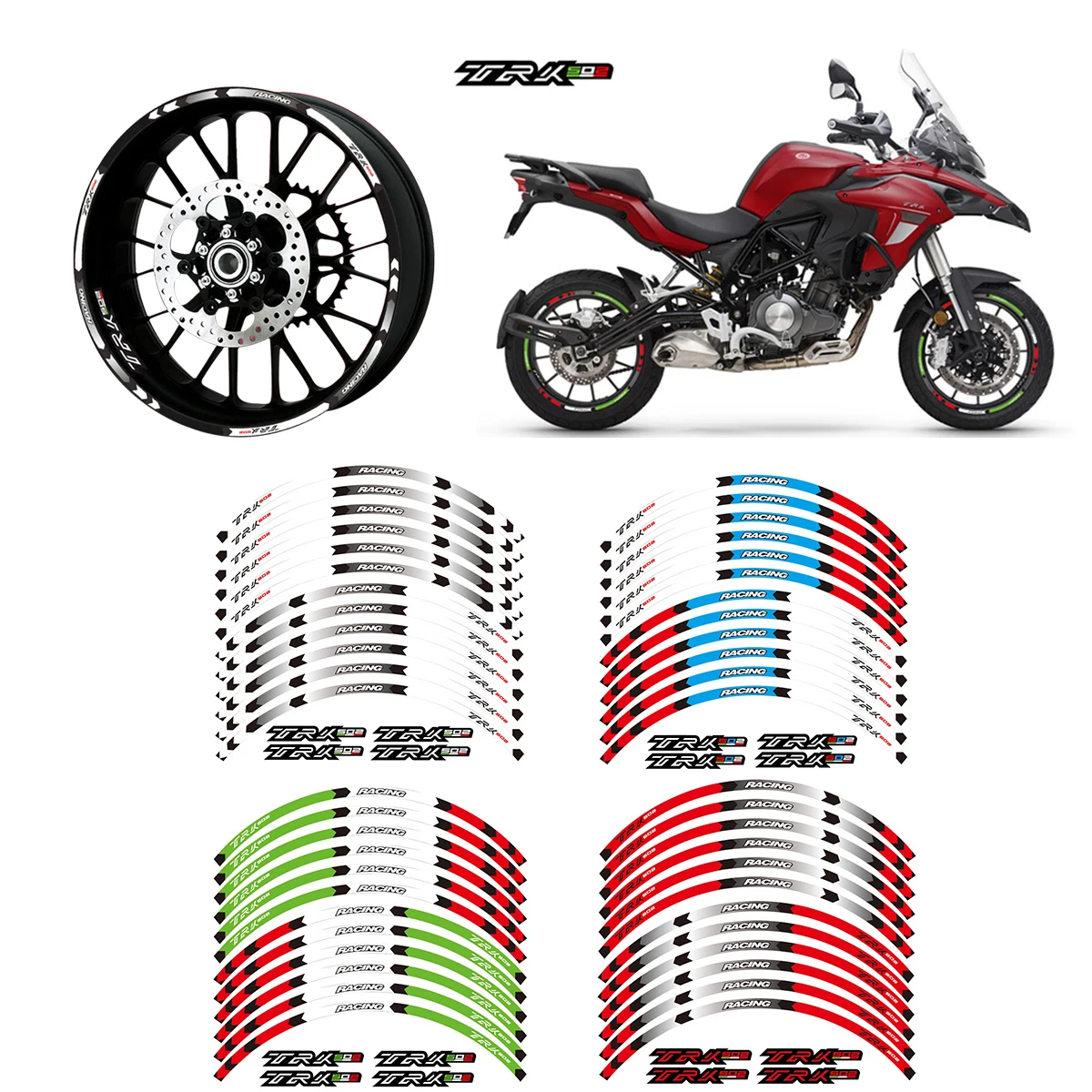 MOTORCYCL STICKER  Wheel Decals Reflective Waterproof Edge Outer Rim Sticker For Benelli TRK 502