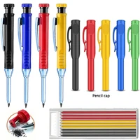 Solid Carpenter Pencils with 9Pcs 2.8mm Refills Deep Hole Mechanical Pencil Marker Construction Pencils with Built in Sharpener 1