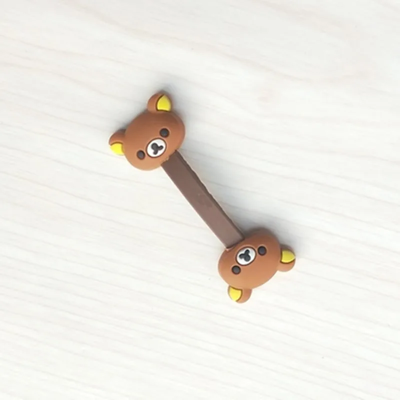 4PCS Korean Double-Headed Cartoon Animal Cable Winder Easily Bear Chick Headphone Desk Cable Manager