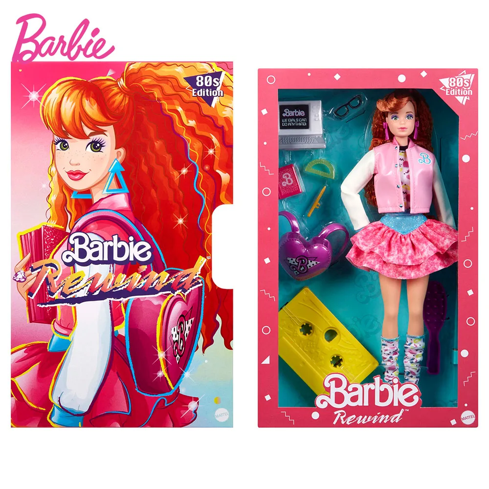 

Original Barbie Rewind 80S Edition Doll Schoolin Around Collectible Toys for Girls Christmas Gift