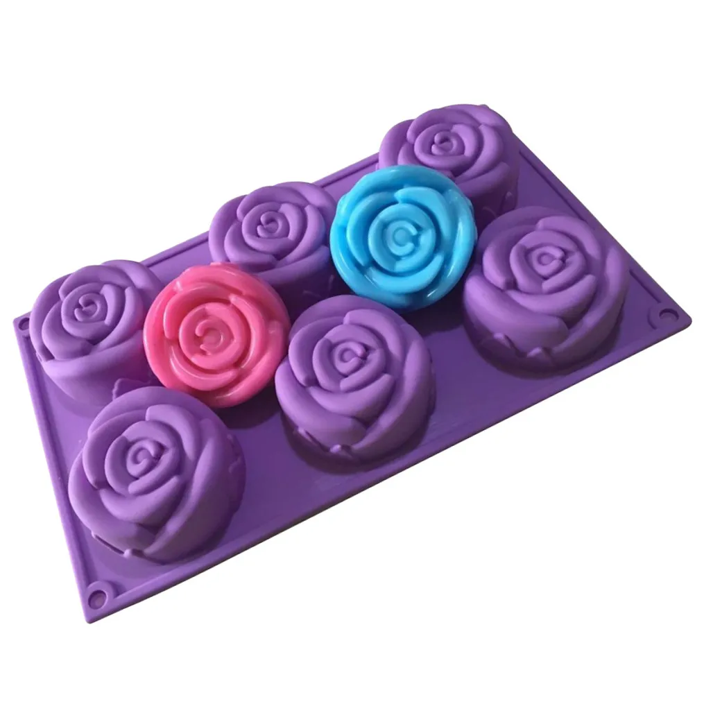 6 Sunflower Chrysanthemum Flower Silicone Cake Baking Pan Cupcake Muffin Clay Craft Soap Mold Chocolate Dessert Ice Mould Maker silicone mold,flower silicone mould