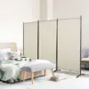 HOMCOM 6' 3 Panel Room Divider, Indoor Privacy Screen for Home Office, Beige 2