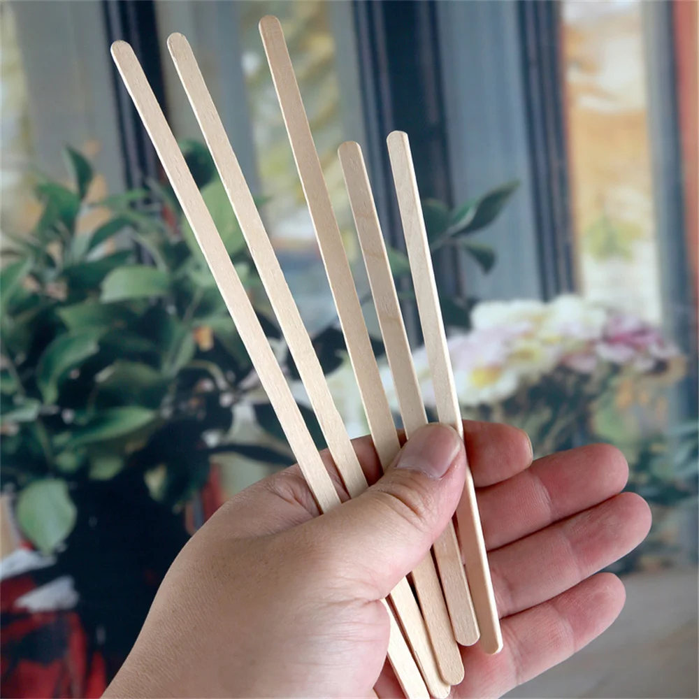 100pcs Natural Wooden tea Coffee Stirrers Cafe Supplies Disposable stir  sticks Kitchen Bar Supplies - AliExpress