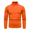 Autumn Winter New Style Men's Casual Solid Color Knitted High Collar Sweater Base Layer Shirt Overhead Men's Fashion Top