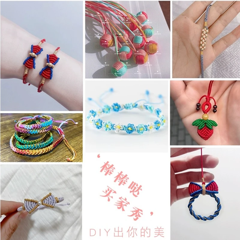 Nylon cord 0.4/0.8/1.0/1.5mm Chinese Knot Macrame Cord Bracelet Braided String DIY Tassels Beading Thread