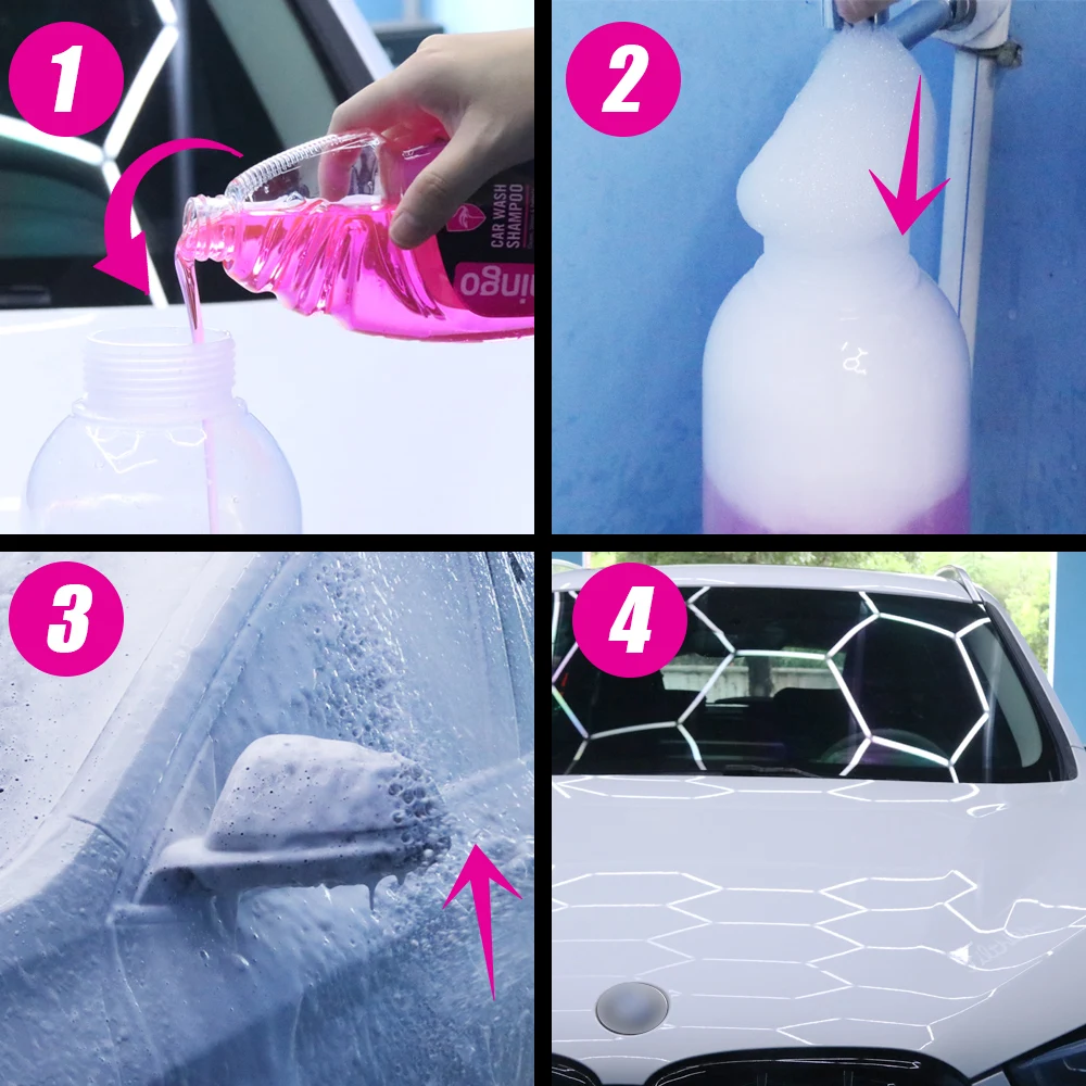 Flamingo F350 500ml Car Wash Shampoo For Hand and Machine Washing Big Volume Cleaner High Concentration Super Foam Detail car wash shampoo
