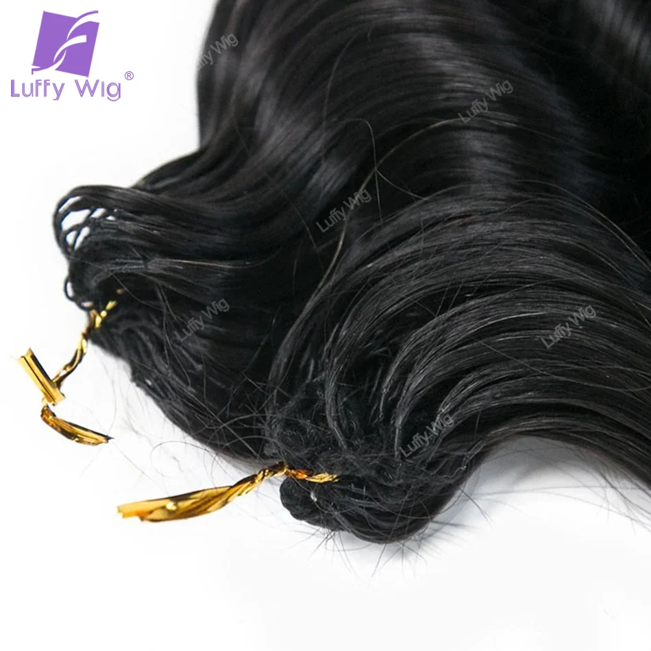 Pre Separated Crochet Braids Human Hair Extensions Deep Wave Burmese Remy Hair Bundles With Loop Knotless For Braiding Curly 5