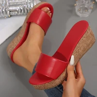 Femmes sandales à talons compensés été mode plate-forme pantoufles Peep orteil Super talons hauts sandales femmes Sexy Mules chaussures Zapatos De Mujer 4