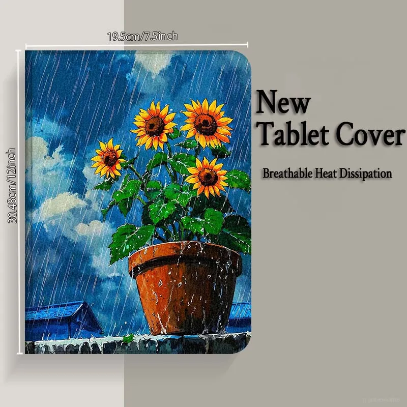 Cartoon Cat Flower Tablet Case
