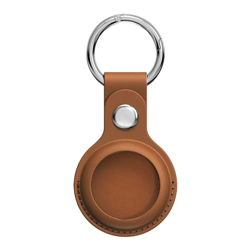 Airtag Keychain Leather Keychain for Apple Airtags Case Protective Cover Bumper Shell Tracker Accessories Anti-scratch Key Ring Holder