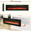 72" Electric Fireplace Indoor Wall Mounted & Recessed Fireplace Heater with Remote Control & Touch Screen,Timer, Fire Place 6