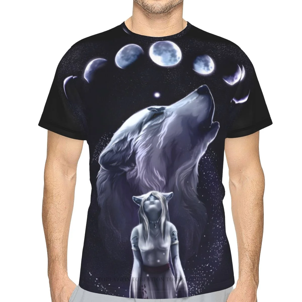 My Soul Wolf Summer Magliette Da Uomo Space Galaxy Wolf Maglietta Oversize In Poliestere Stampata In 3D Vestiti A Maniche Corte Ad Asciugatura Rapida