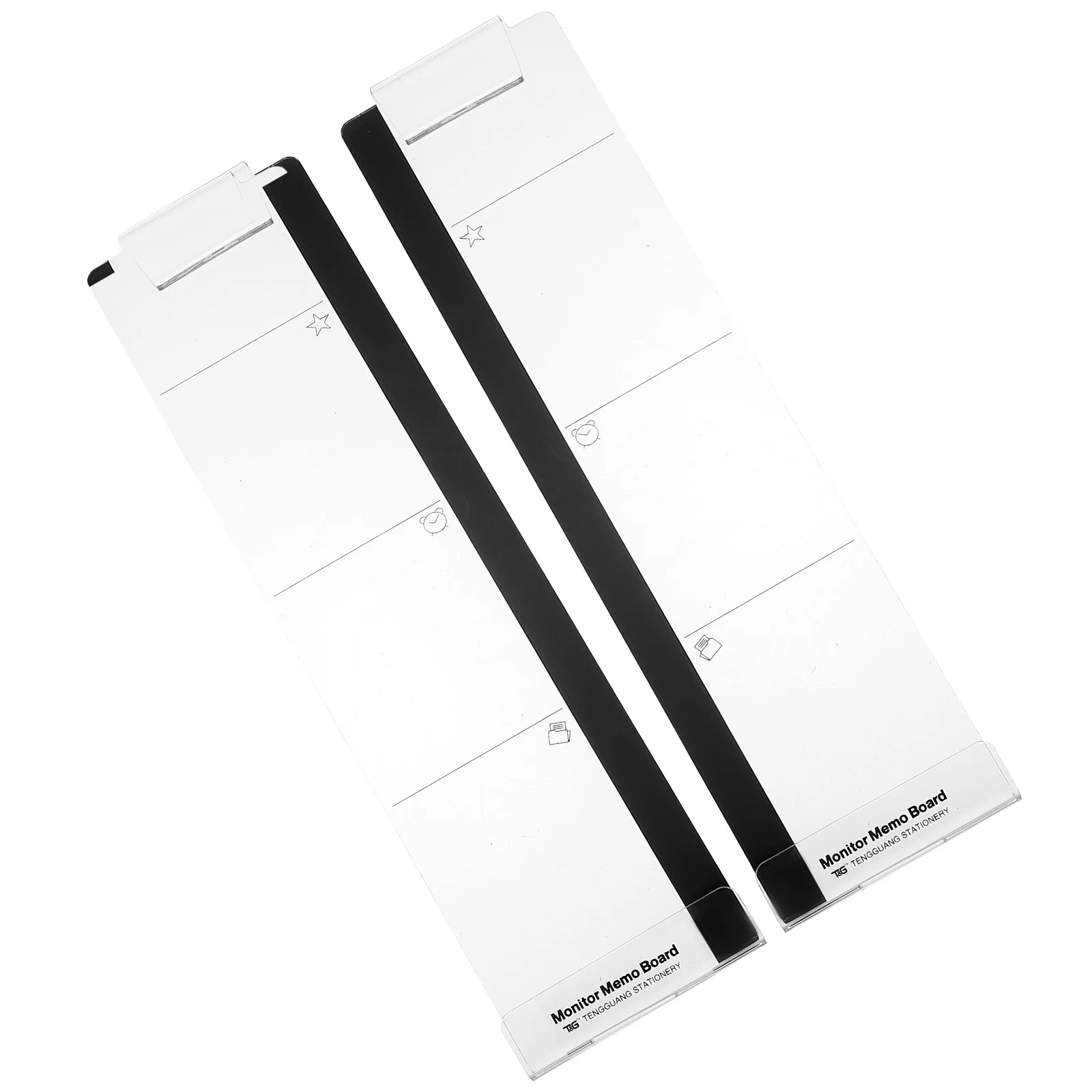 

2 Pcs Message Board Side Clip Monitor Cell Phone Stand Household Holder Supply Convenient Memo