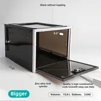 Boîte de rangement transparente pour réfrigérateur, avec serrure à combinaison, boîte à médicaments, compacte, sanitaire, téléphone portable, tablette, mot de passe 4