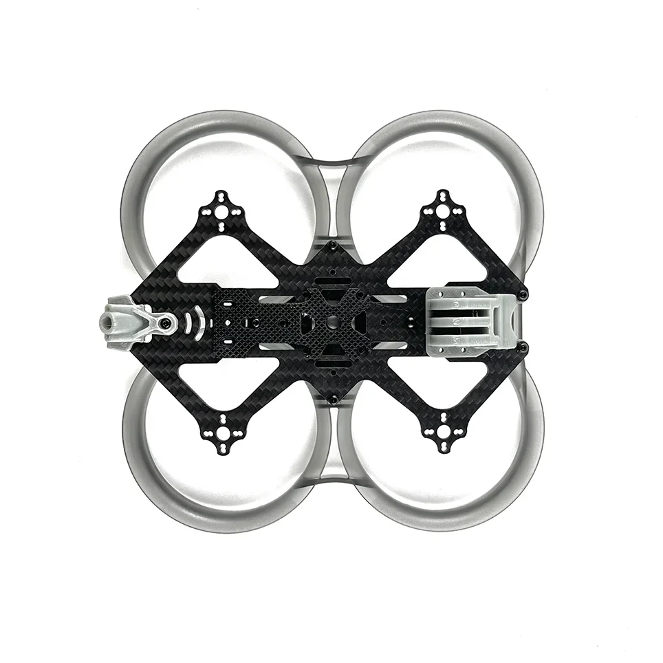 Cadre CineApe 25 DarwinFPV 2.5 pouces monté avec moteurs et hélices, prêt pour vol FPV micro.