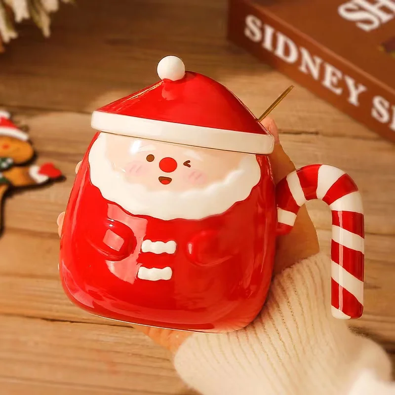 

Рождественские кружки с улыбающимся лицом, Санта-Клаусом, кружка для молока, чая, кофе, керамическая чашка с снеговиком, мультяшная бутылка для воды, Новогодний подарок