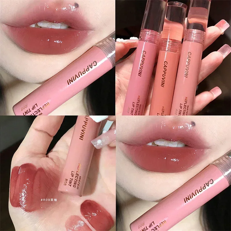2024 New 6 Color Mirror Dyeing Lip Gloss Moisturizer Liquid Lipstick Waterproof Long Lasting Red Lip Tint Korean Makeup Cosmetic 2