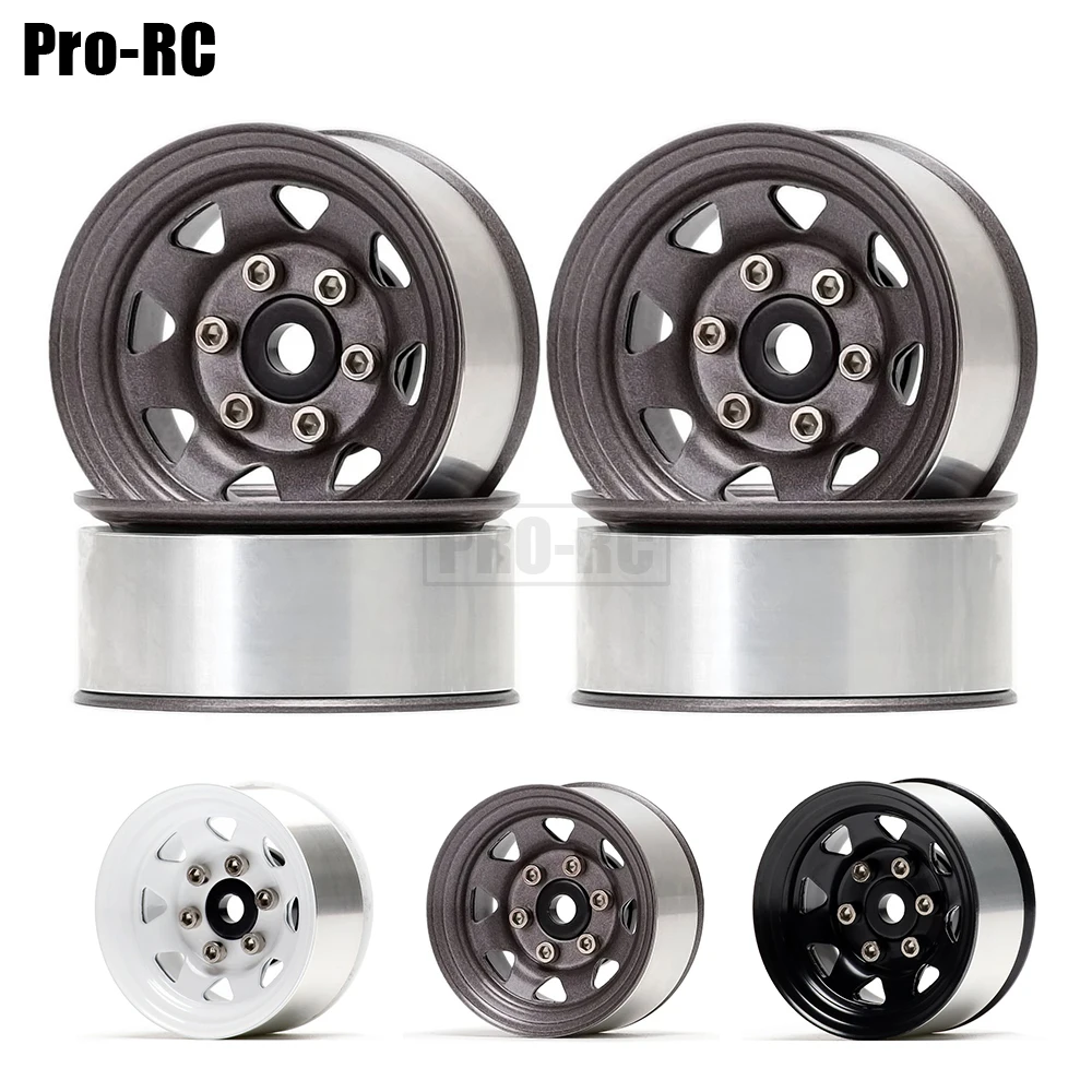 

4Pcs 1.55 Inch Aluminum Alloy 46mm Beadlock Wheel Hub Rim for RC Car 1/10 D90 TF2 Tamiya CC01 LC70 MST JIMNY Axial 90069