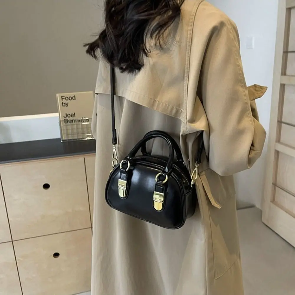 

Сумка для боулинга из полиуретана, однотонная Наплечная Сумочка в форме полумесяца, саквояж кросс-боди, косметичка