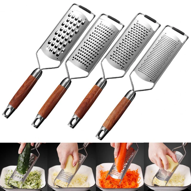 Cheese Grater & Vegetable Peeler ,Food Graters for Cheese,Nutmeg,Potato,Ginger  and Garlic,Hand-held Stainless Steel Zester for Kitchen - Multi-purpose  Gadgets,Set of 3 Grinders 