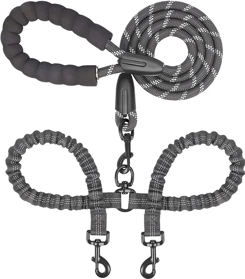 2 In1 Strong Nylon V Shape Guinzaglio Riflettente Regolabile Per Cani Da Compagnia Due Vie 2 Cani Pet Lead Dog Accessori Per Cani Di Piccola Taglia La