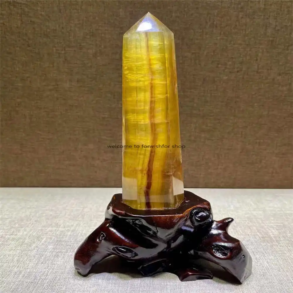 

Natural Crystal Fluorite Fengshui Column Decoration Column Modeling Thick Atmosphere Auspicious Feng Shui Energy Column Home Dec
