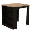 Tanna Kitchen Counter Dining Table ,Two Legs, Three Side Shelves Black / Pine 4