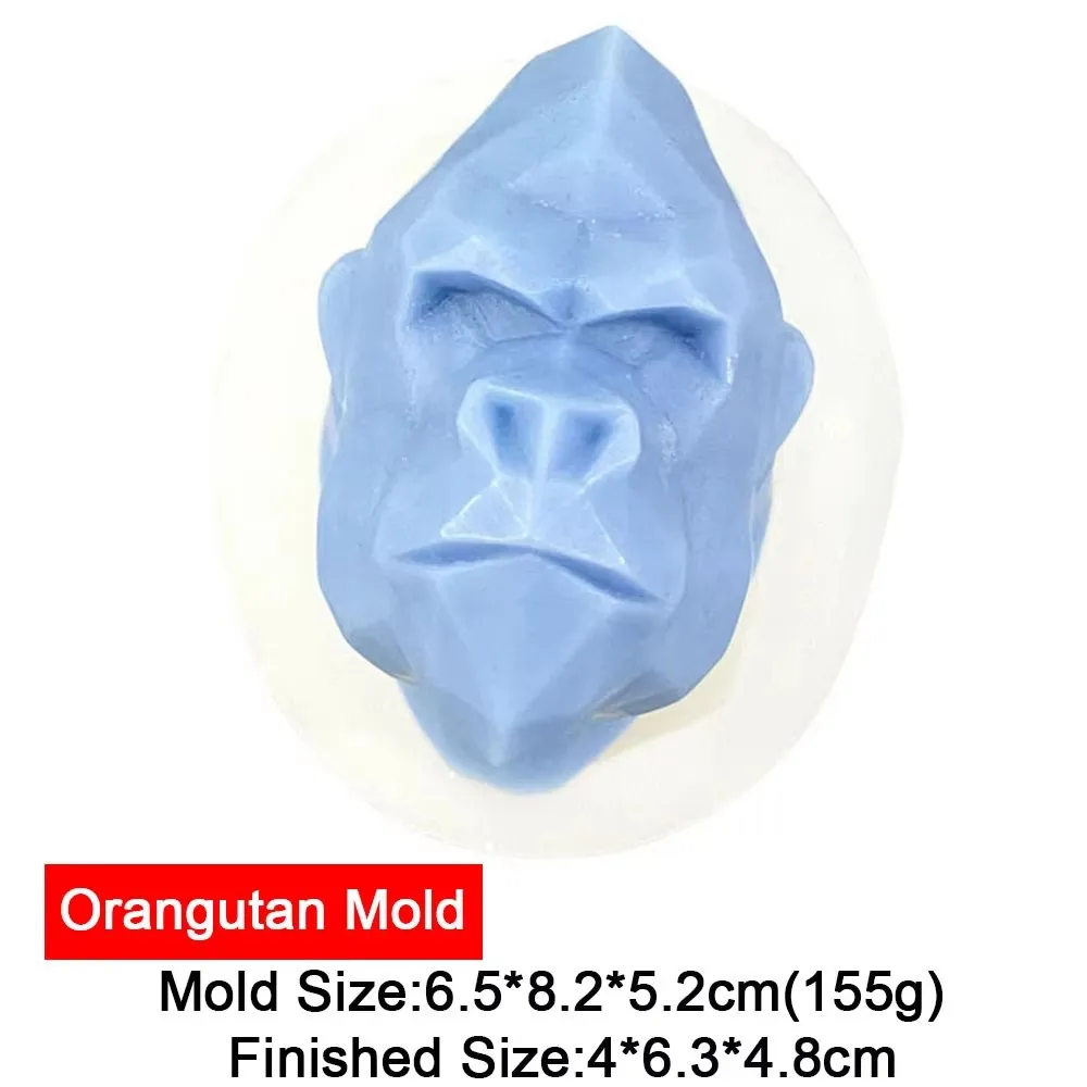 Geometrische Formen Löwe Elefant Tiger Nilpferd Orang-Utan Wolf Silikonform DIY Handgemachte Kunsthandwerk Gips Epoxidharz Kerzenform – Detail 11